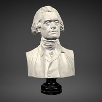 Buste de Thomas Jefferson pedestal, thomas, american, president, plaster, museum, costume, united, states, francecollections, blerancourt, jefferson, tinted, franco-americain, bust, usa, sculpture, noai