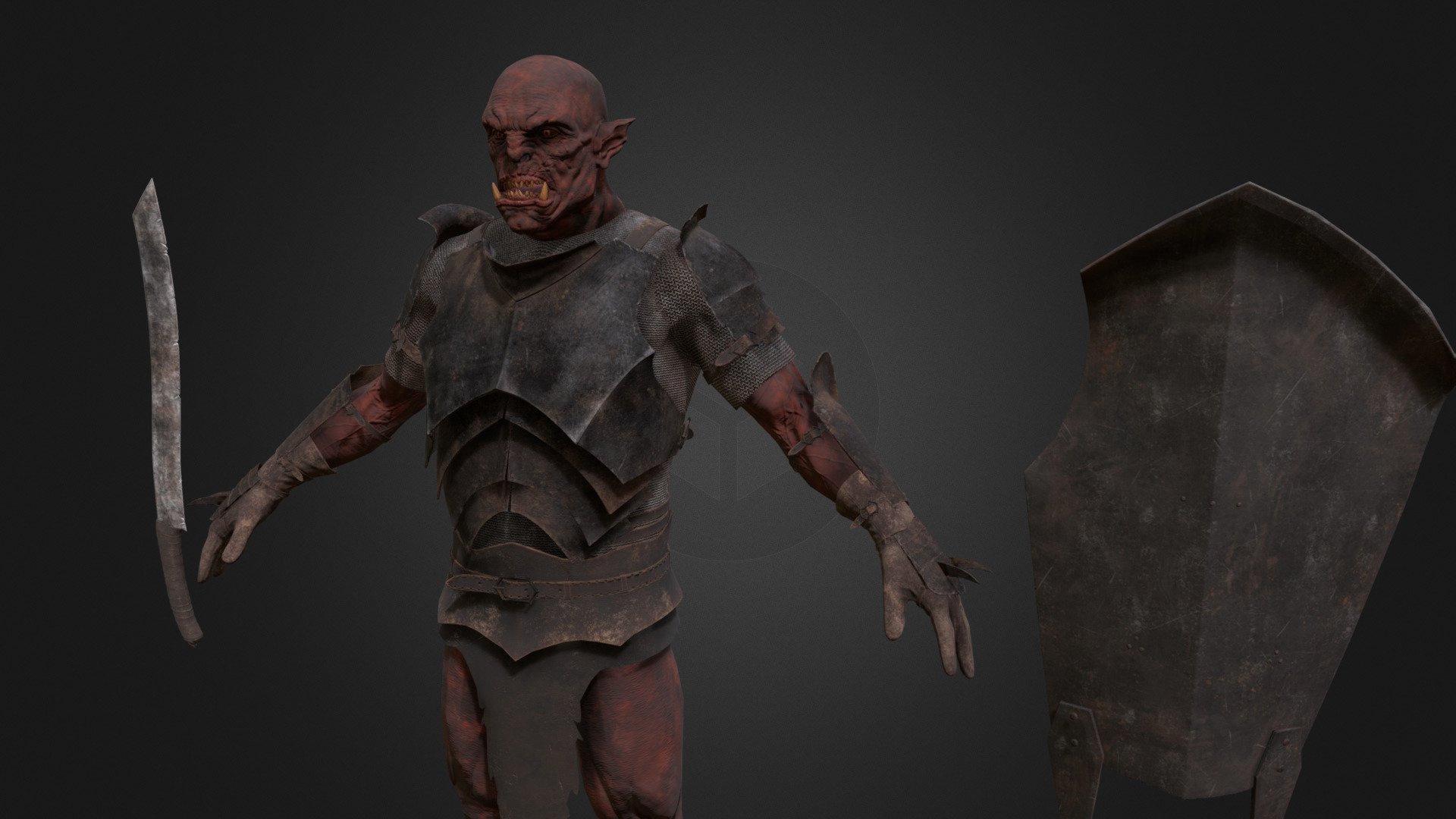 There is the Uruk pack from the J.R.R Tolkien universe ! 

Uruk armoured + sword + shield

All asset are game ready !!

Enjoy ! - Uruk Pack02 - Buy Royalty Free 3D model by Brice_VIARD 3d model