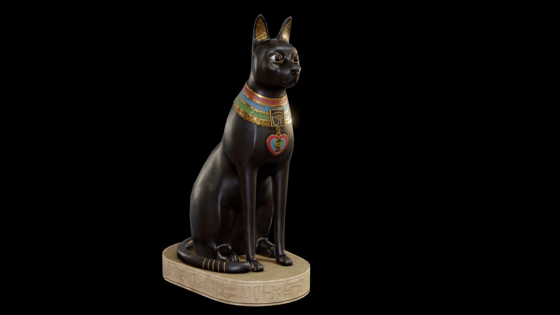 Egyptian Cat Statue - 3D model by leonardotomazidesouza 3d model