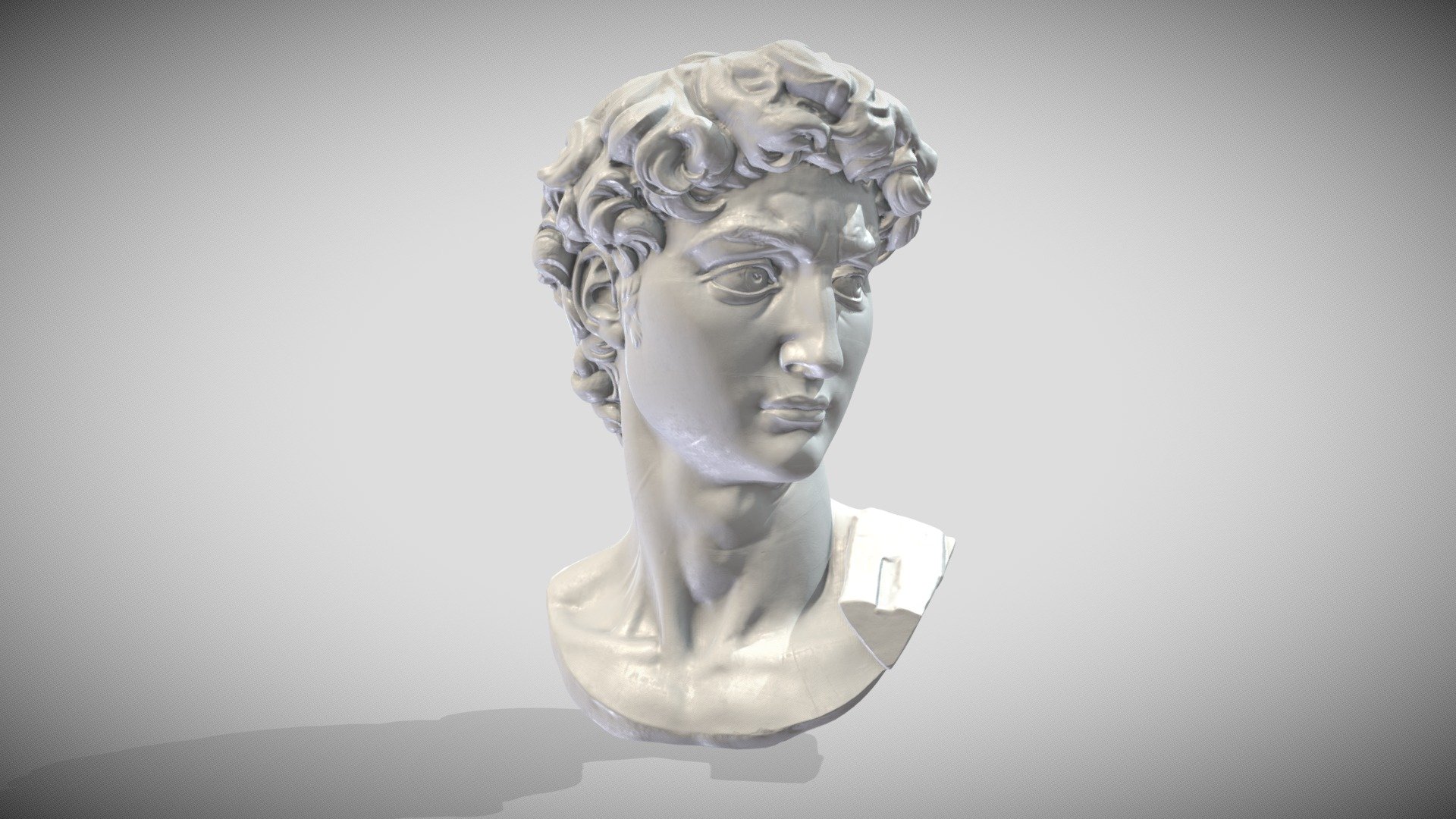 Original very nice 3D Scan from the SMK - Statens Museum for Kunst

https://collection.smk.dk/#/detail/KAS793

here the Painted Gaming Version LR....

Version Two has Better Resolution - David Head Version Two - Buy Royalty Free 3D model by Francesco Coldesina (@topfrank2013) 3d model