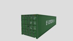 Shipping Container Evergreen foot, shipping, cargo, iso, forty