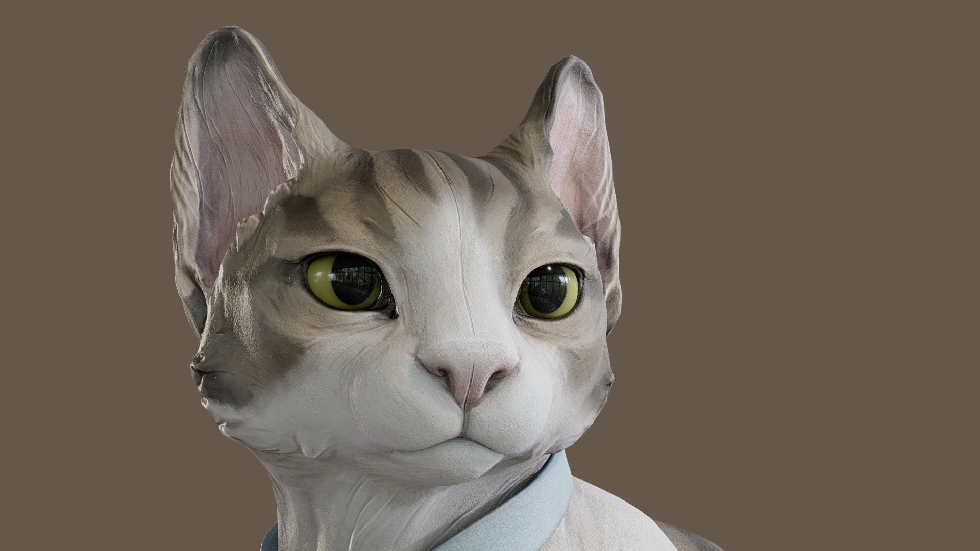 Tried out the Maria Panfilova's tutorial on artistic animal sculpting and sculpted our office cat 3d model