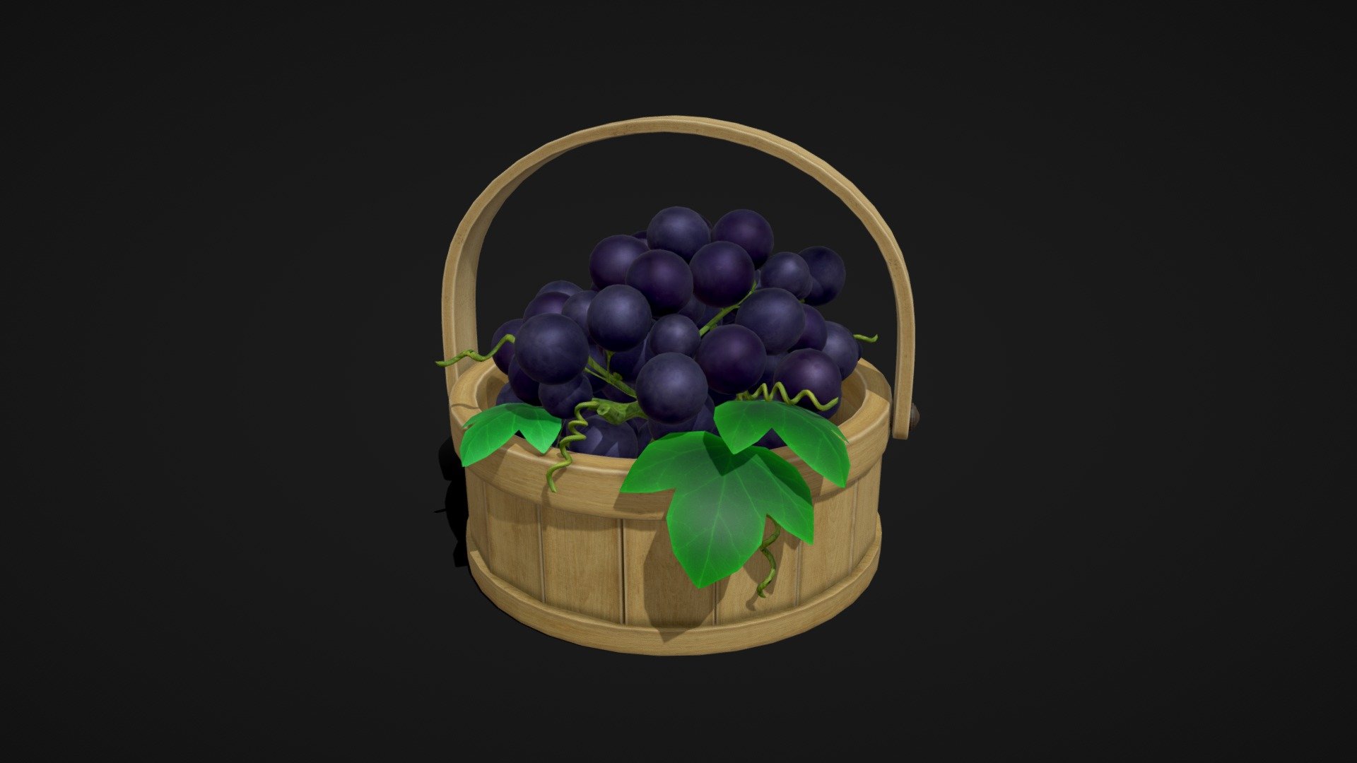 grape Basket - Buy Royalty Free 3D model by ostrich (@gohean33) 3d model