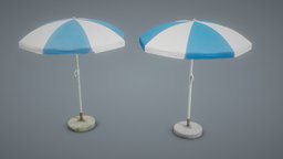 Garden Umbrella V2- Clean and Dirty- 4 Colours garden, picnic, exterior, prop, unreal, realtime, umbrella, rain, sun, engine, shelter, backyard, ue4, unrealengine4, unity5, lods, barbecue, sunshade, substancepainter, unity, unity3d, asset, game, blender3d, house, home, hdrp, unityhdrp, protectrion