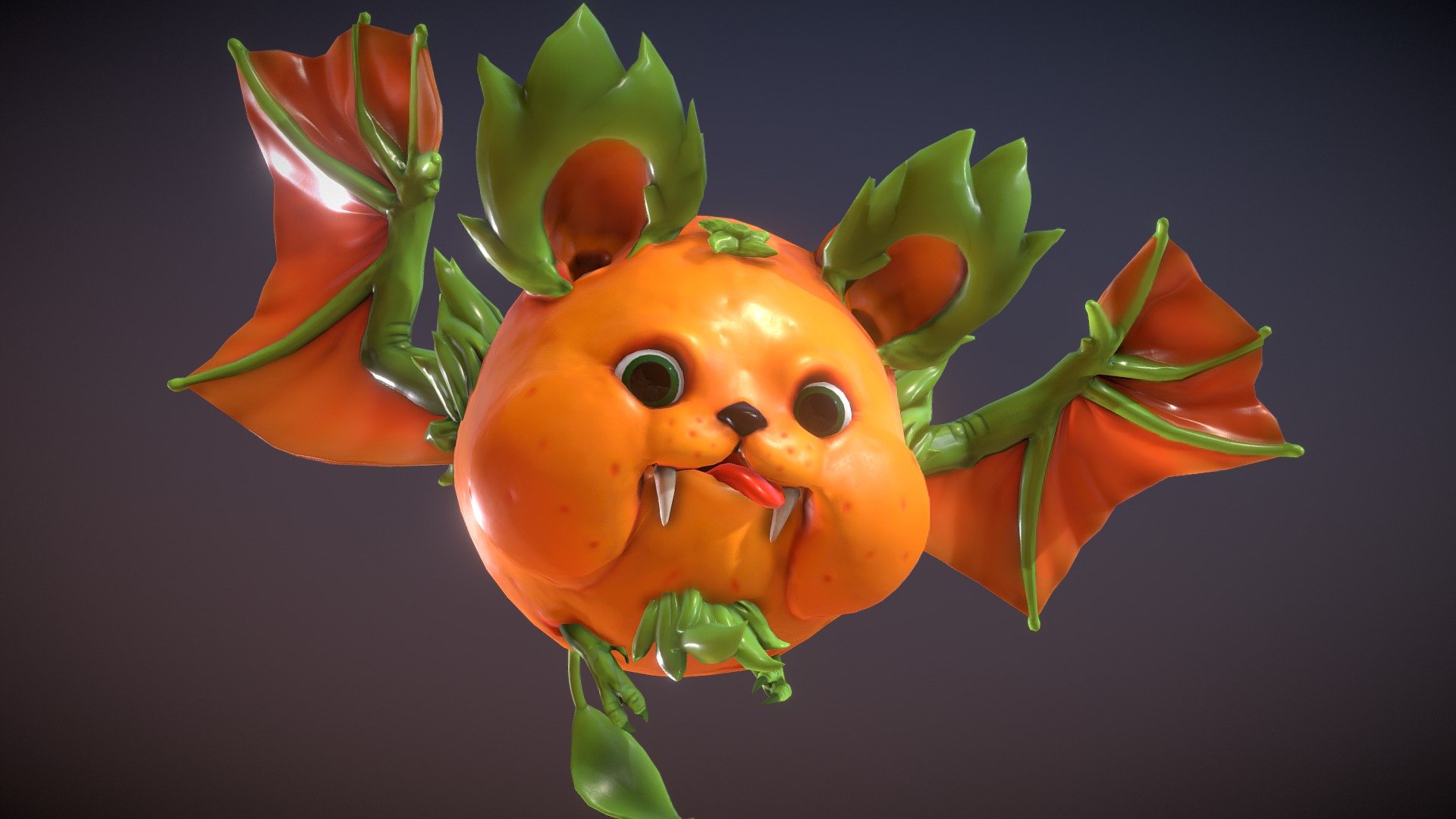 Follow my Artstation for more: https://www.artstation.com/pasco295

One of the early enemies in a project im making.  Try's to hide in piles of fruit or hang from orange trees until provoked.

If anyways want to see more/wips follow my Twitter: https://twitter.com/Pasco295/status/990573209903878145 - Orange Fruit Bat - Animated - 3D model by pasco295 3d model