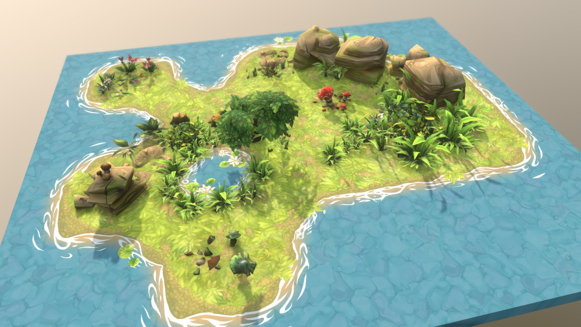 Nature environment for Warmageddon game - Jungle environment - 3D model by Vizzir 3d model