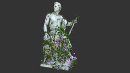 Statue 025 plant, plants, 3d-scan, rocks, vines, angel, cemetery, escultura, statue, estatua, stones, baroque, scupt, scupture, architecture, photogrammetry, asset, stone, gameasset, free, rock