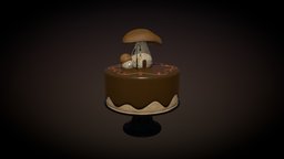 magic mushroom house cake fantasyart, mushroom-house, mushroomchallenge, mushroom-challange