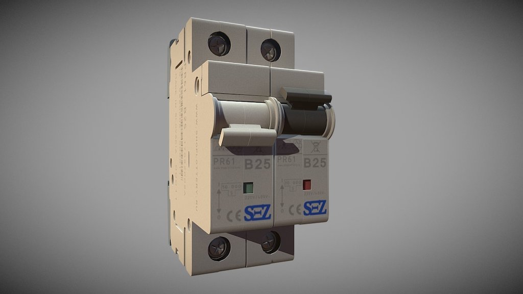 Published by JCreater - Automatic circuit breaker - 3D model by jcreater 3d model