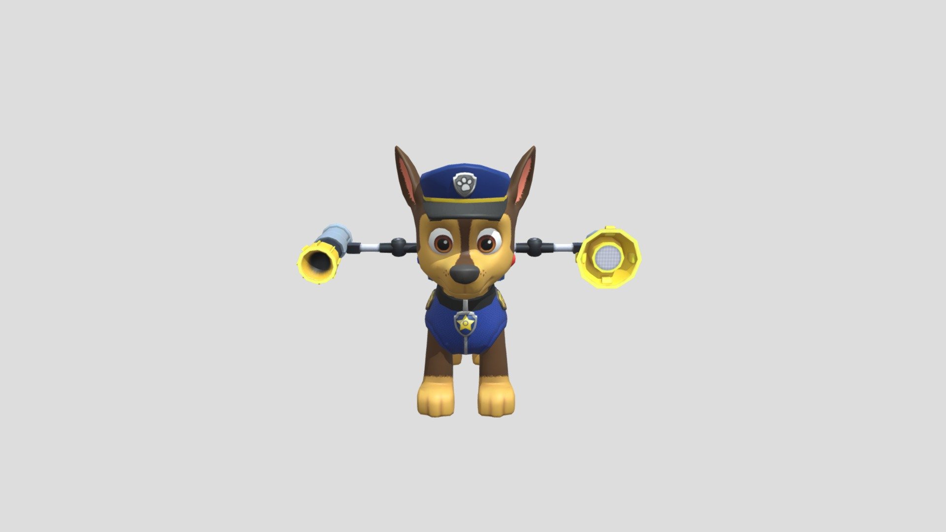 Yeah, to make Chase, I have to make more textures. Some textures like hypnotizing him, color his fur, closing his pupils, etc. That's how I make it (not in my style) - Chase Blend File (PAW PATROL) - Download Free 3D model by santiagotvofficial 3d model