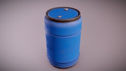 CON barrel, unreal, game-ready, unreal-engine, ue4, dekogon, game-ready-asset, pbr, blue, container, plastic, construction, plastic-barrel