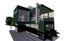 Container House urban, tiny, sketchup, architecture, container