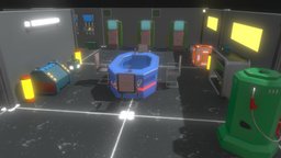 Stylized Sci-fi Interior rpg, game-ready, topdown, top-down, stylized-environment, scifiprops, scifimodels, scifi, sci-fi, gameasset, interior, environment