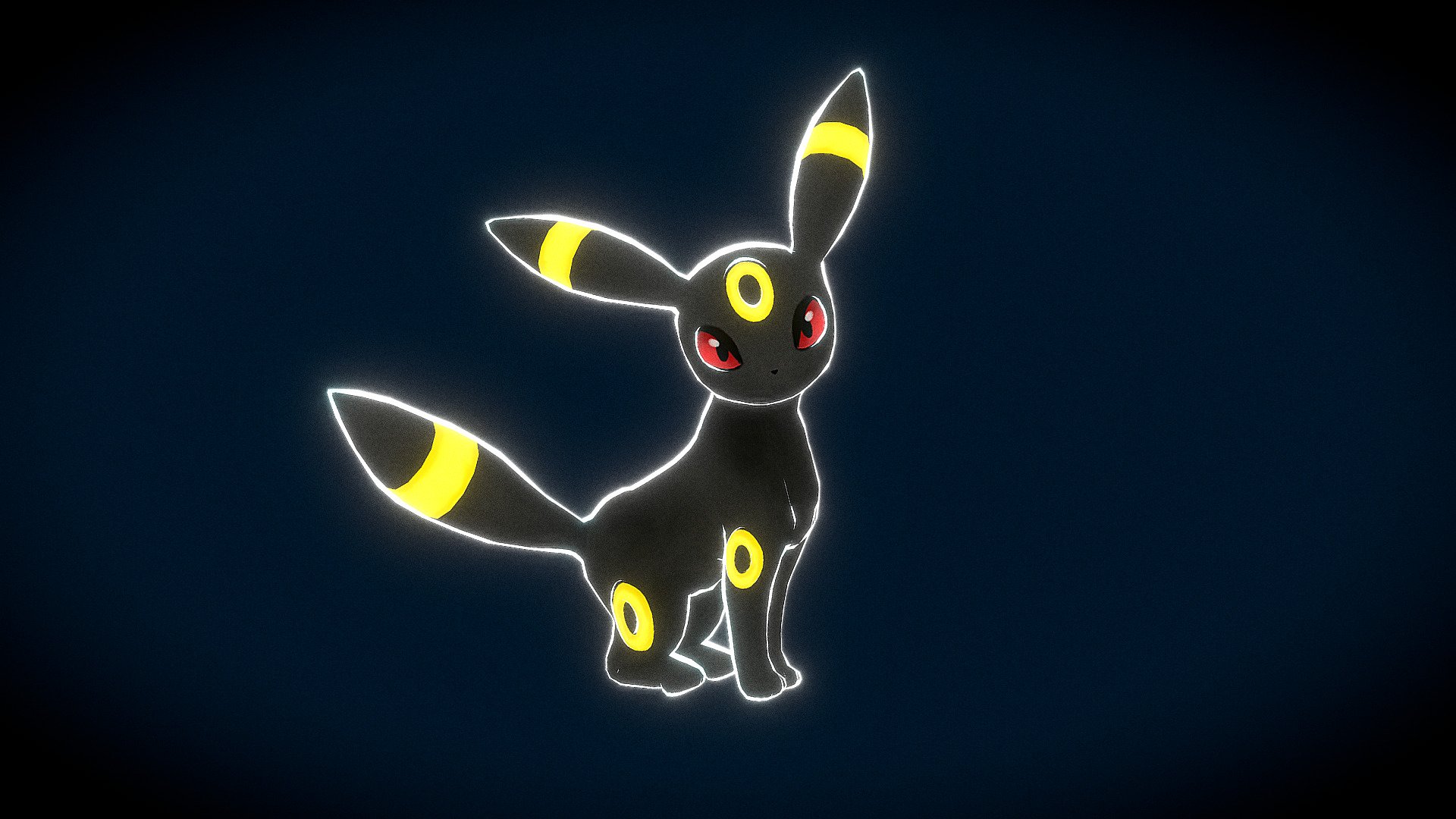 Little 3D model of a Pokemon named Umbreon. Model has a rig and can be animated. Textures are handpainted and it has cellshading.

This is one of many Eevee evolutions in Pokemon 3d model