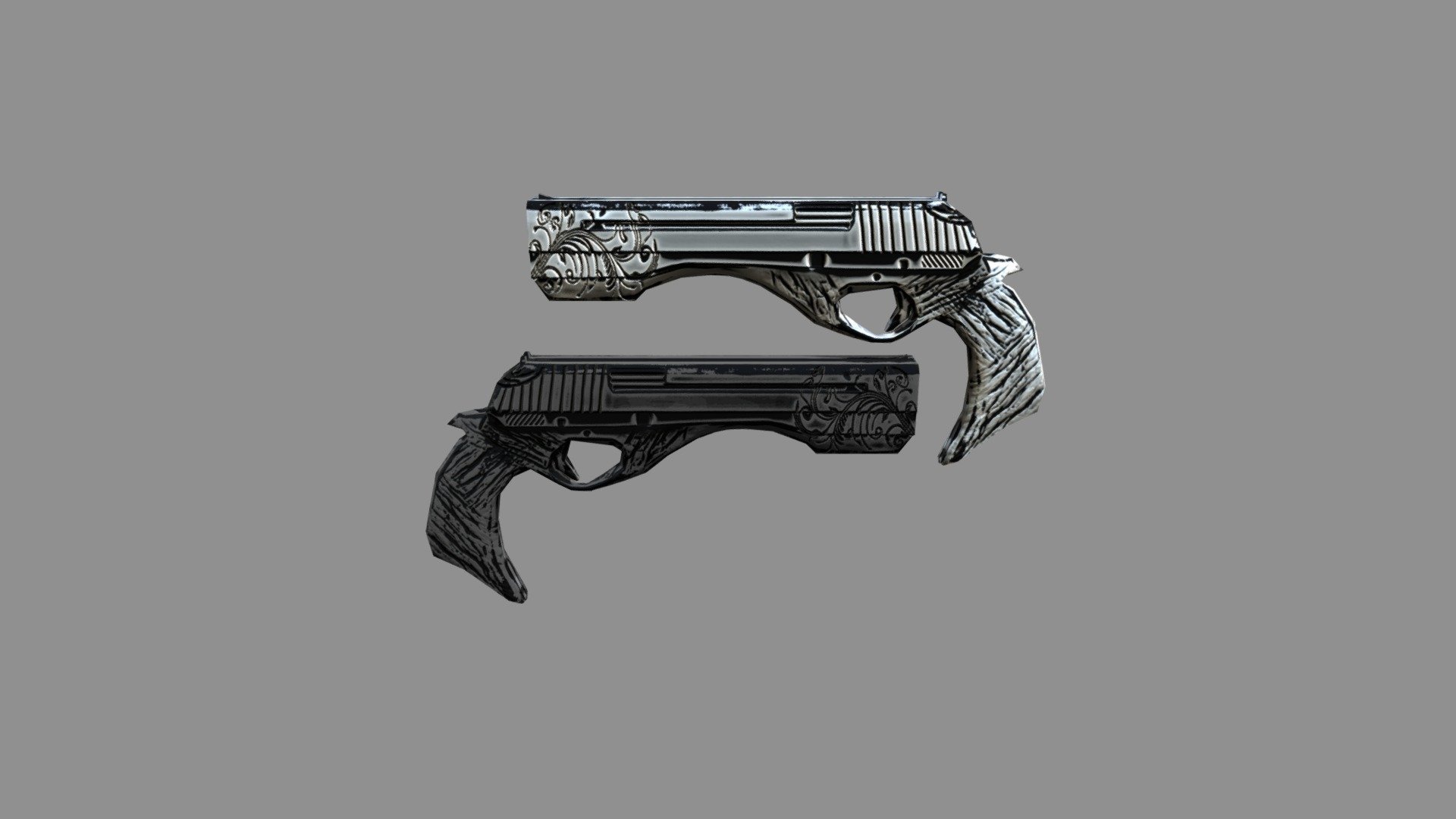 Double dante's gun from devil may cry - Dante's Guns - 3D model by capus.design 3d model