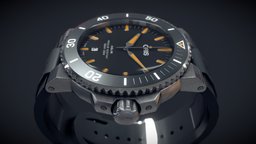 Oris Aquis Wrist Watch diving, time, clock, augmentedreality, vr, ar, watches, wristwatch, diver, pbr, lowpoly, gameready