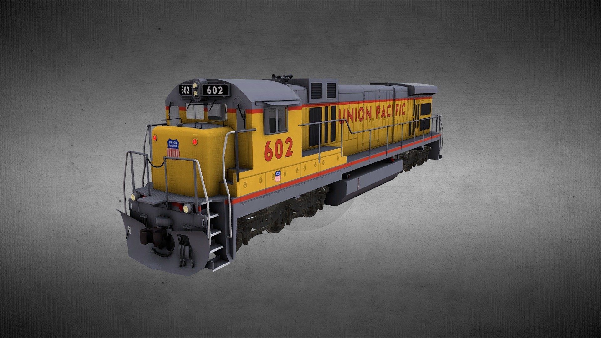 DE: Die GE C36-7 ist eine 6-achsige dieselelektrische Lokomotive gebaut von GE Transportation Systems, GE do Brazil und A Goninan &amp; Co zwischen 1978 und 1989. 599 Exemplare dieser Lokomotive wurden gebaut.

EN: The GE C36-7 is a 6-axle diesel-electric locomotive built by GE Transportation Systems, GE do Brazil and A Goninan &amp; Co between 1978 and 1989. It is an updated GE U36C with a 16 cylinder FDL engine. It is externally very similar to the GE C30-7 but it has larger air intakes under the radiators. The dynamic brakes grids of the late units are located in a high box behind the cab. 599 examples of this locomotive were built 3d model
