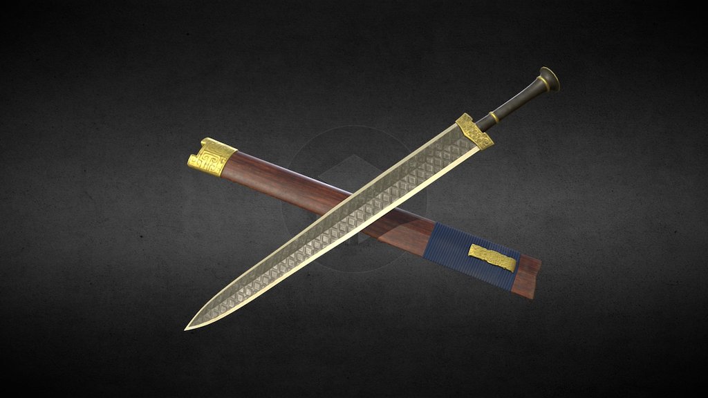 this sword is bigger for more damaging effect - Ancient Chinese Sword 4 - 3D model by Johanes Chendra (@venombite) 3d model