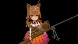 Little soldier_Casual Handpainting 3D casual, handpaintedtexture, handpainted, lowpoly, anime, handpainted-lowpoly, 3dhandpaint
