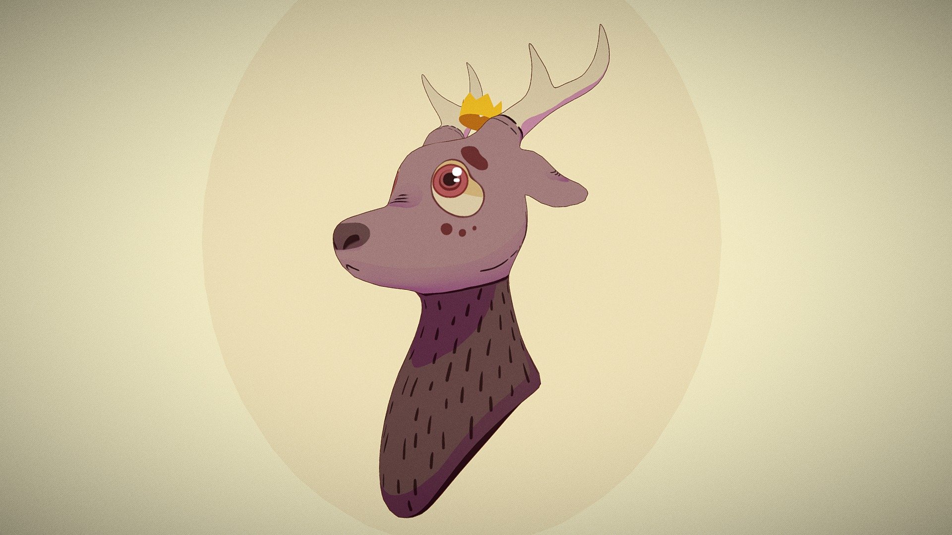 A very quick model inbetween projects. Here is a red deer, a little prince perhaps, a sweetie 

Programs: 
Maya, Substance Painter, zBrush - The Little Deer King - 3D model by CrimFox 3d model