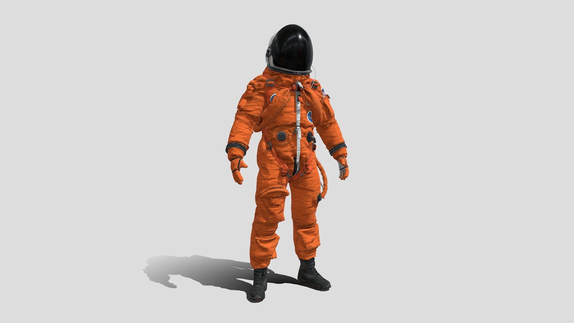 3D Advanced crew escape suit astronaut modeled in high precision. 

Used in the space shuttle nasa program ( atlantis, endeavor, dicovery, challenger, columbia, enterprise )
this is a mix between several references i found. this model has been accurately recreated in 3d High poly to keep every details.

The Quality you need :

First of all, this model was based on a several pictures and close up of the real product to provide you the best quality in terms of texture references and proportions.

The entire model was textured with its accessories relying on references and actual products.

included :




4K Textures.

3ds MAX, V-ray 2017 &amp; 2014 ( Textured )

3ds MAX, Corona 2017 &amp; 2014 ( Textured )

3ds MAX, Legacy Physical shader 2017 &amp; 2014 ( Textured )

Blender, Cycles 2.79 &amp; 2.8( Textured )

FBX ( Mesh Only )

OBJ ( Mesh Only )

ABC ( Mesh Only )
 - Nasa Aces Spacesuit - 3D model by Albin (@albinmerle) 3d model