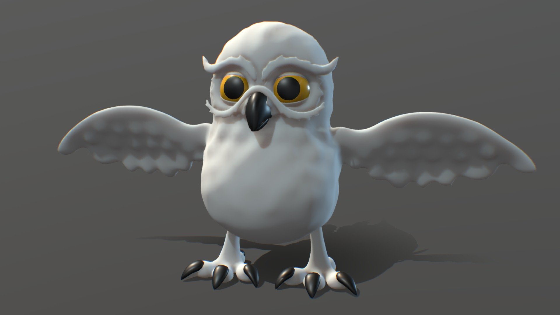 Cartoon Snowy Owl is a high quality model to add more details and realism to your rendering projects. Fully detailed Detailed enough for close-up renders 3d model