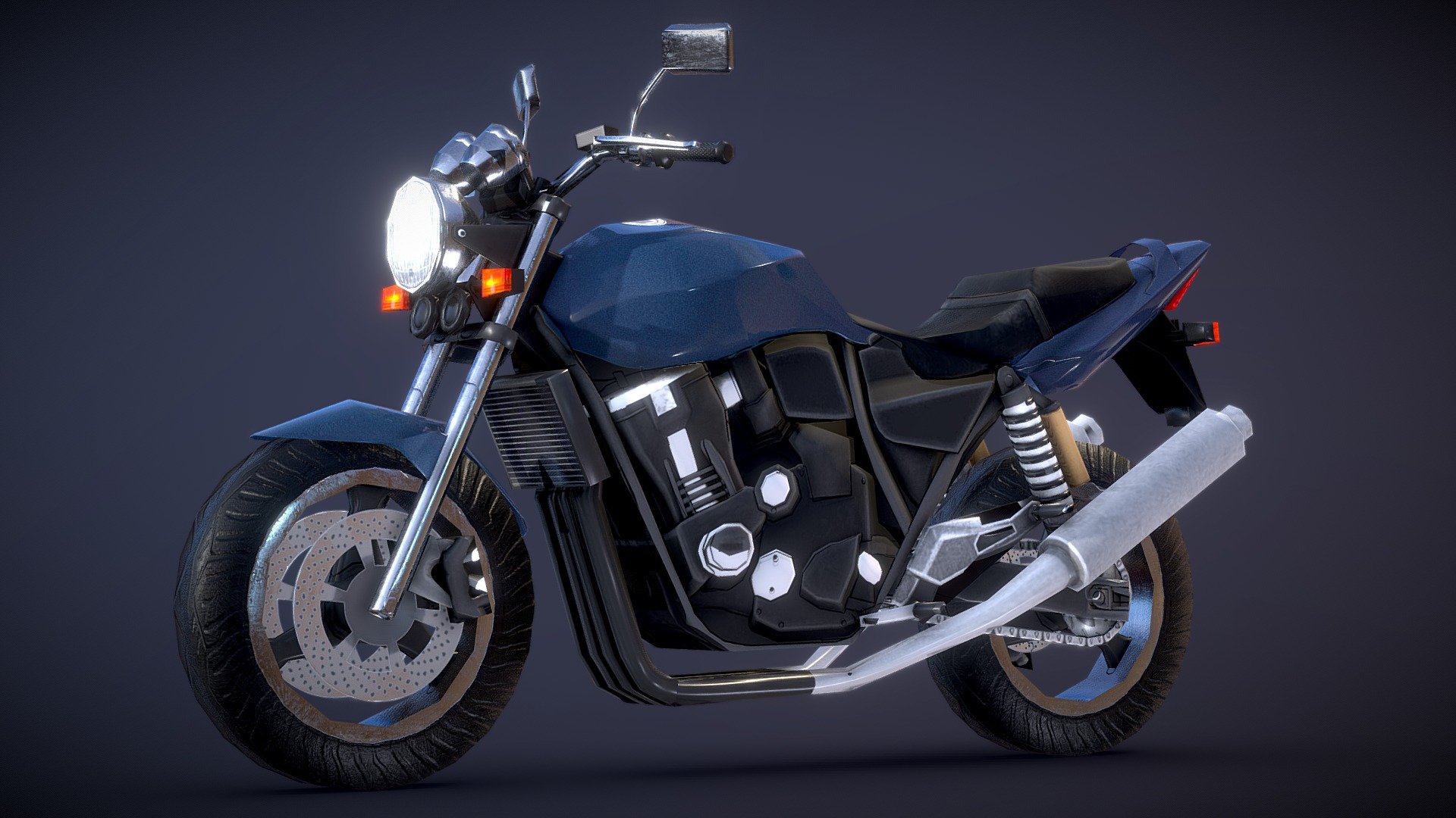 Low-poly motorcycle 3D model - Honda CB400 - Buy Royalty Free 3D model by Realtime (@gipapatank) 3d model