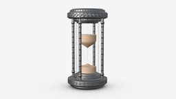 Hourglass egg timer 07 hour, time, clock, egg, speed, sand, timer, hourglass, running, timepiece, minute, counting, countdown, sandglass, glass, 3d, pbr, watch