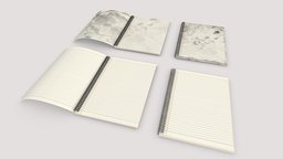 Spiral notepads office, school, empty, university, template, study, paper, business, pad, dirty, postapocalyptic, notebook, note, spiral, sketchbook, diary, stained, unrealengine, write, blank, notepad, pbr-texturing, book, 3d, pbr, horror, backtoschool