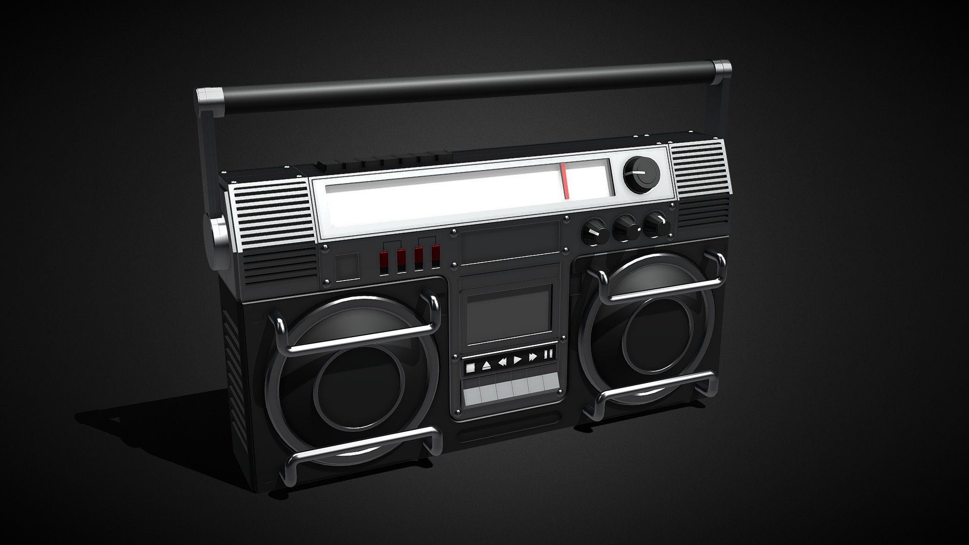 HD model of a Boombox prop from Wolfenstein: Youngblood - Knallmaschine Boombox - Download Free 3D model by Dani Satellite (@dani-satellite) 3d model