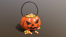 Halloween Plastic Pumpkin Candy Pail candy, terror, pail, ghost, halloween, pumpkin, spooky, plastic, horror