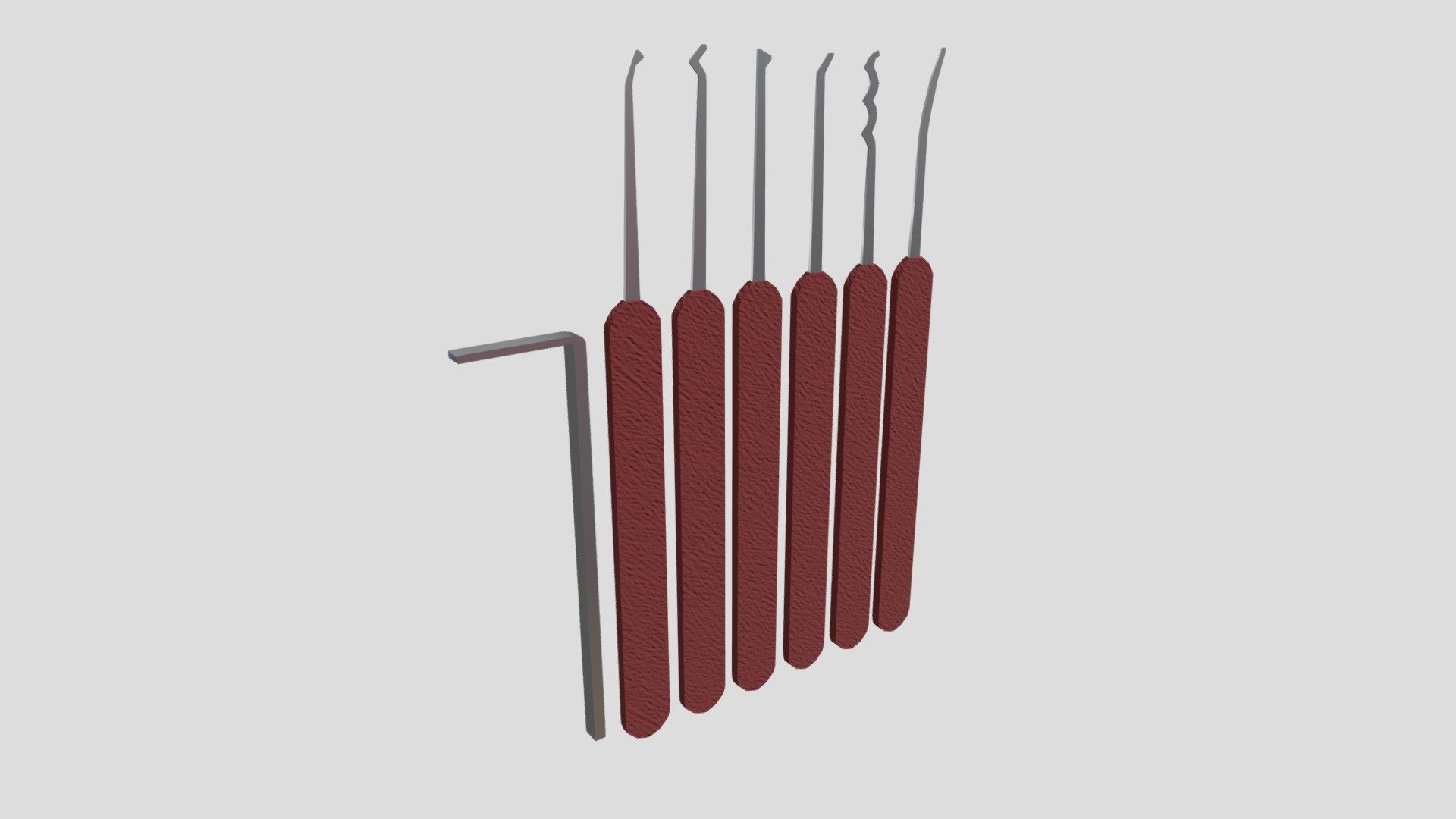 Set of tools for lockpicking - Lockpicking set - Download Free 3D model by Diccbudd 3d model