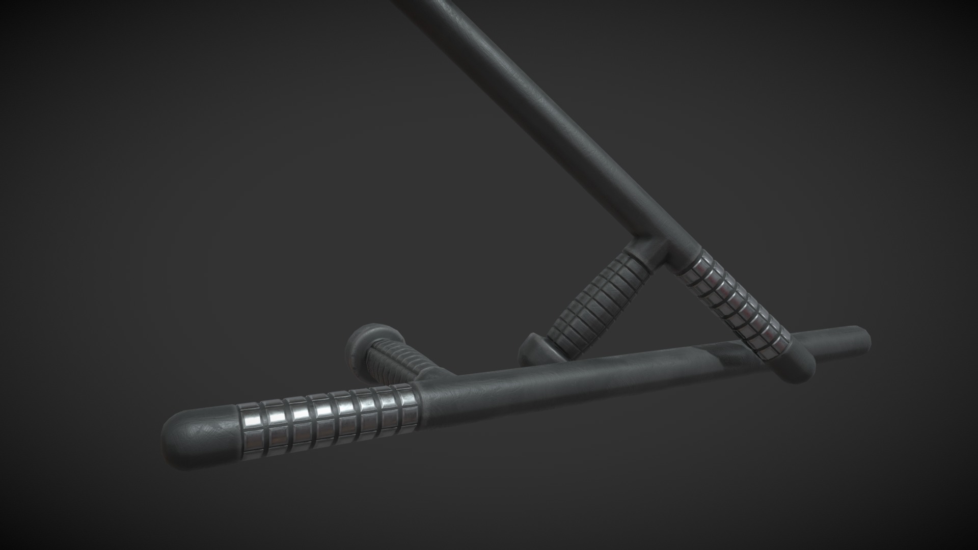 Lowpoly gameready model of police tonfa.
FBX file + metal/roughness pbr set of textures. 
Additional support at discord https://discord.gg/ggPxUnp - Police tactical tonfa - 3D model by The Sinking Sun (@thesinkingsun) 3d model