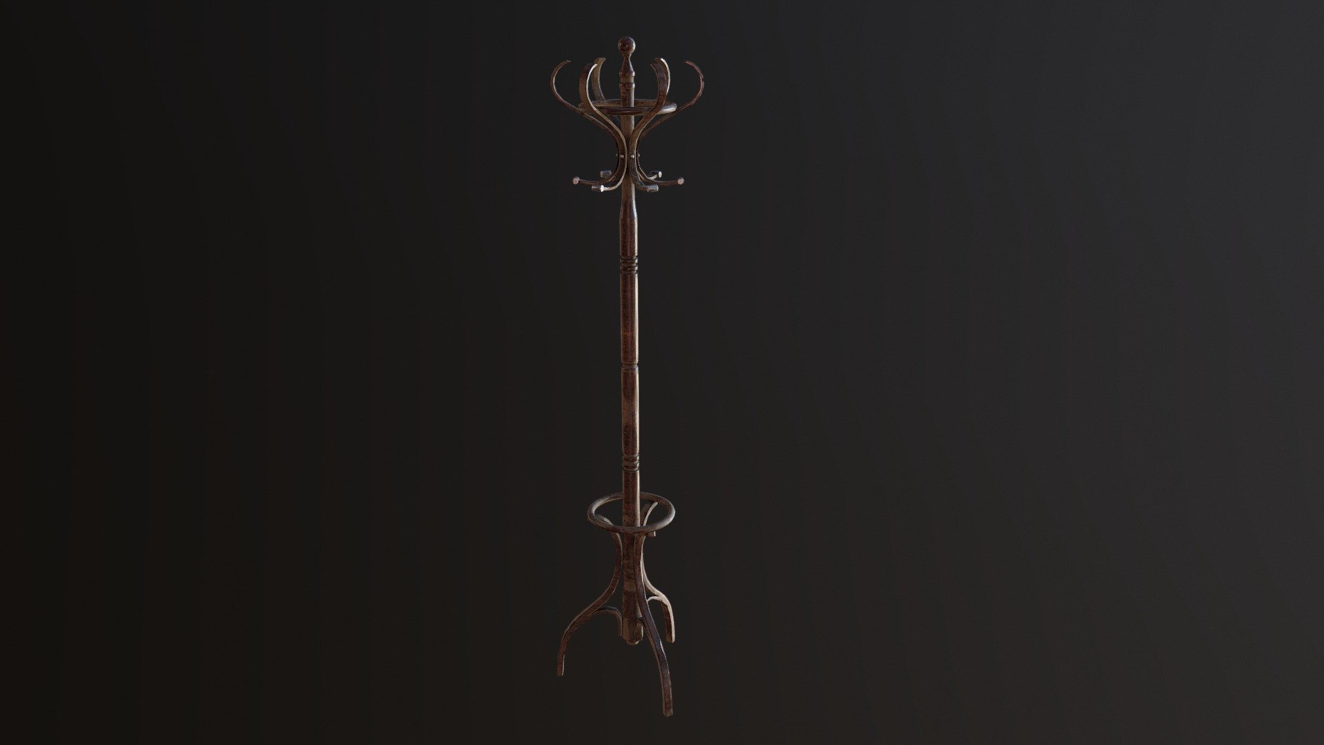 Old coat rack. 
 Game-ready model


4096 Textures
5.580 Triangles
Metal-Roughness workflow

Blender/Marmoset/Substance Painter - Coat Rack - Download Free 3D model by Whostea 3d model