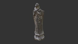 Queen Chess piece from Harry Potter franchise. piece, harry, queen, statue, potter, philosopher, photogrammetry, scan, stone, chess