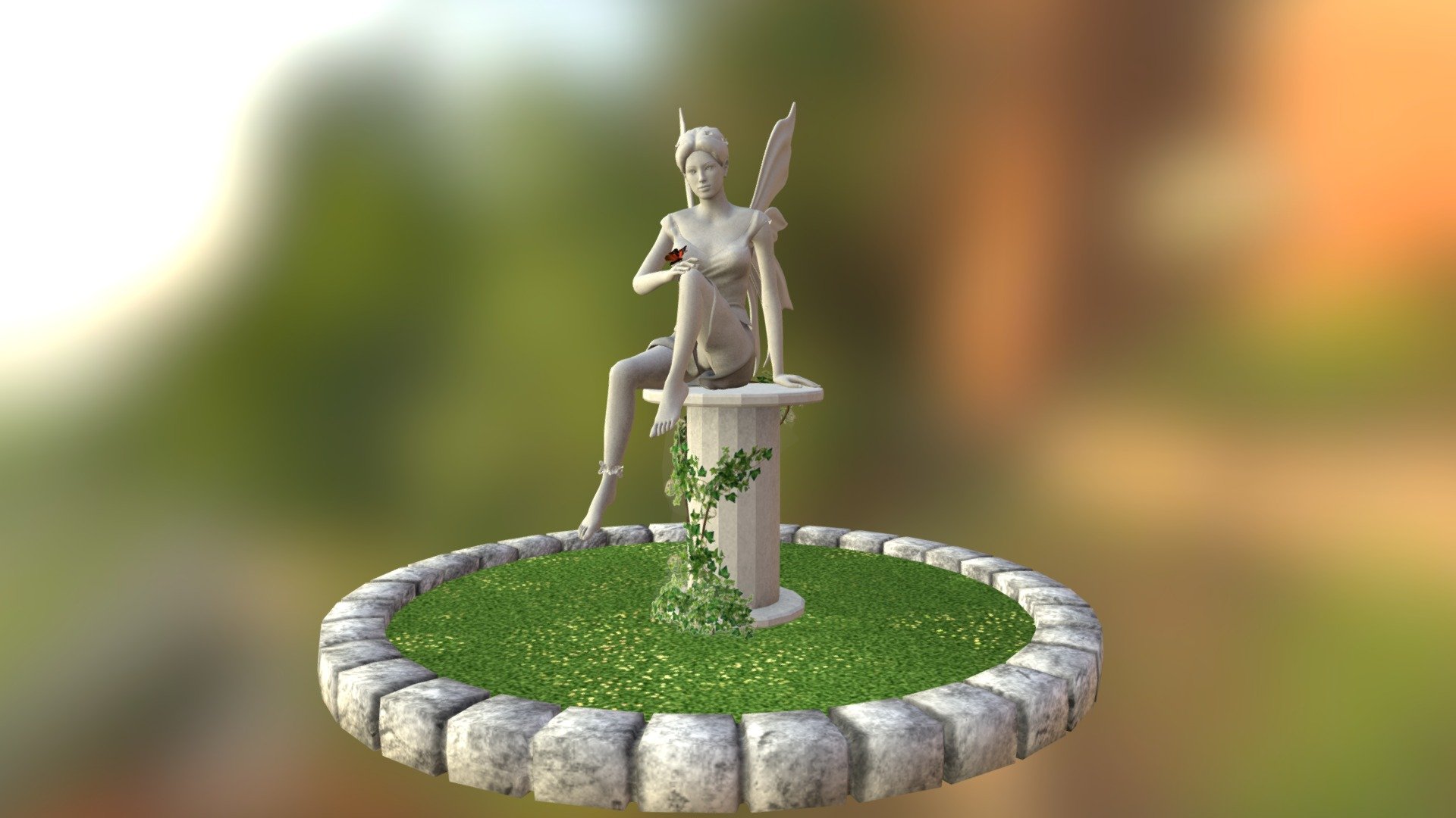 Fairy Garden Statue - 3D model by Bridget (@bridgetlykin) 3d model