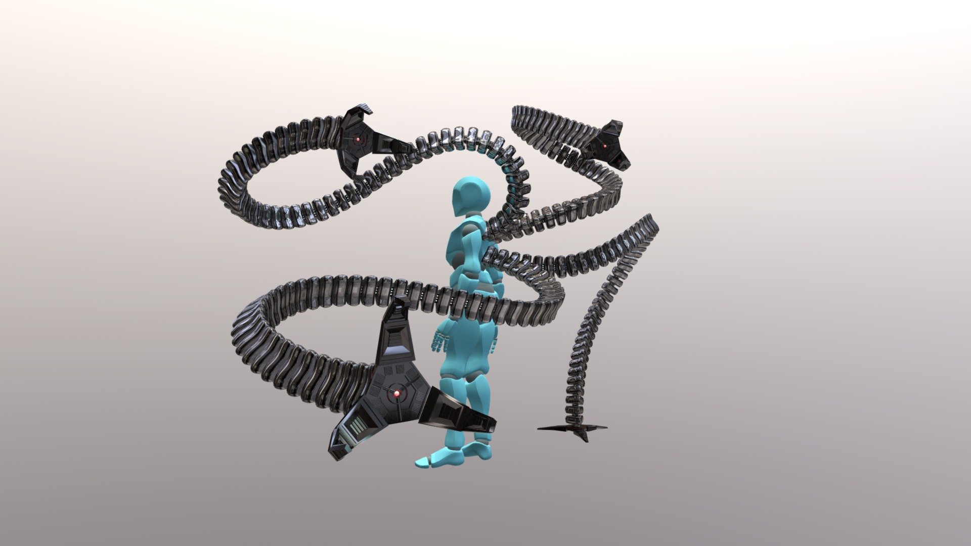 Doctor Octopus robotic tentacles made in blender. The are rigged and ready for animation. You can use it in whatever you want 3d model