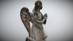 Praying angel france, graveyard, angel, heritage, 3dscanning, statue, old, christian