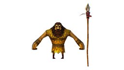 Low Poly Cartoon Creature Hunter hair, spear, warrior, soldier, orc, hunter, medieval, polygonal, hero, tattoo, hunting, guard, mmo, npc, enemy, bandage, age, villager, caveman, hide, lowpolyart, spotted, braid, bludgeon, pygmy, shaggy, lowpolygonal, cartoon, game, 3d, texture, lowpoly, model, stone, characters, creature, animal, fantasy, prehistoric, "polygon", "black", "shield"