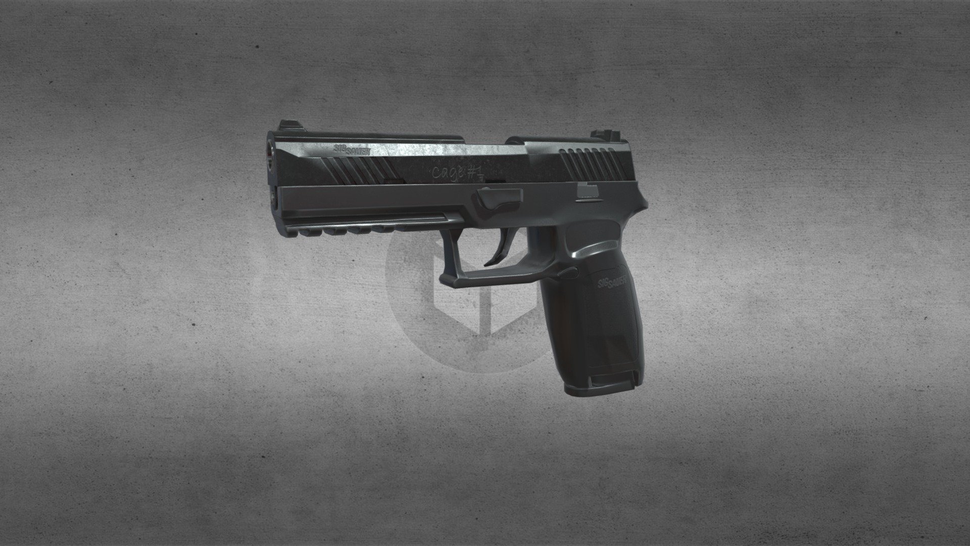 Low Poly p320 hand gun made in blender and textured in 3d coat 3d model