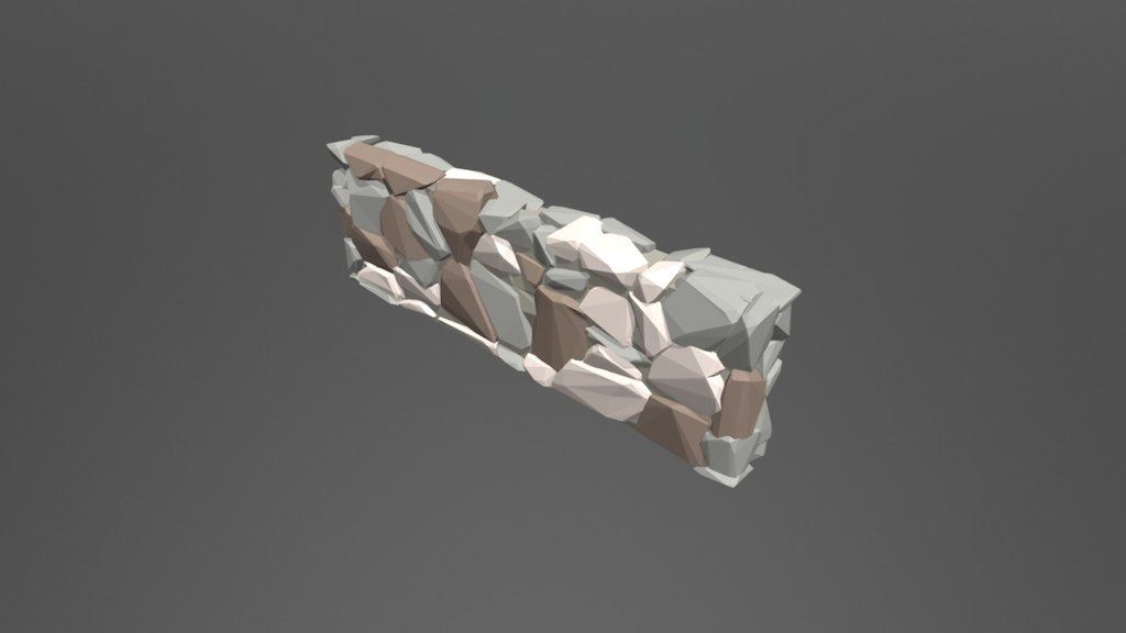 Low poly rock wall - Low poly rock wall - 3D model by Valeri 3d model
