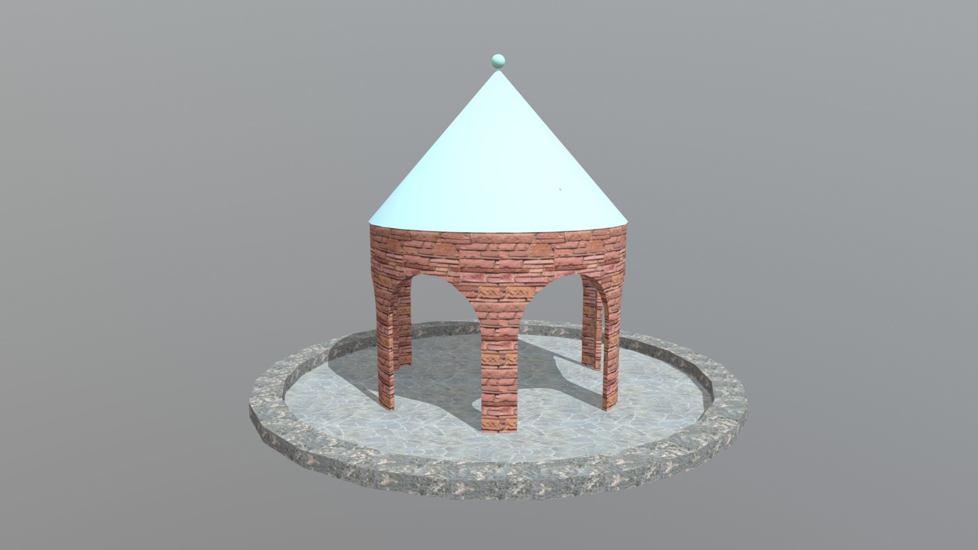 A low poly gazebo made with the same stone style as my tower models 3d model