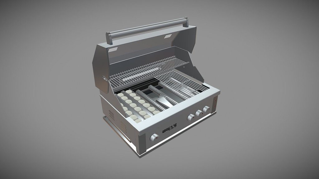 Gas Charcoal Grill - 3D model by rjdiaz 3d model