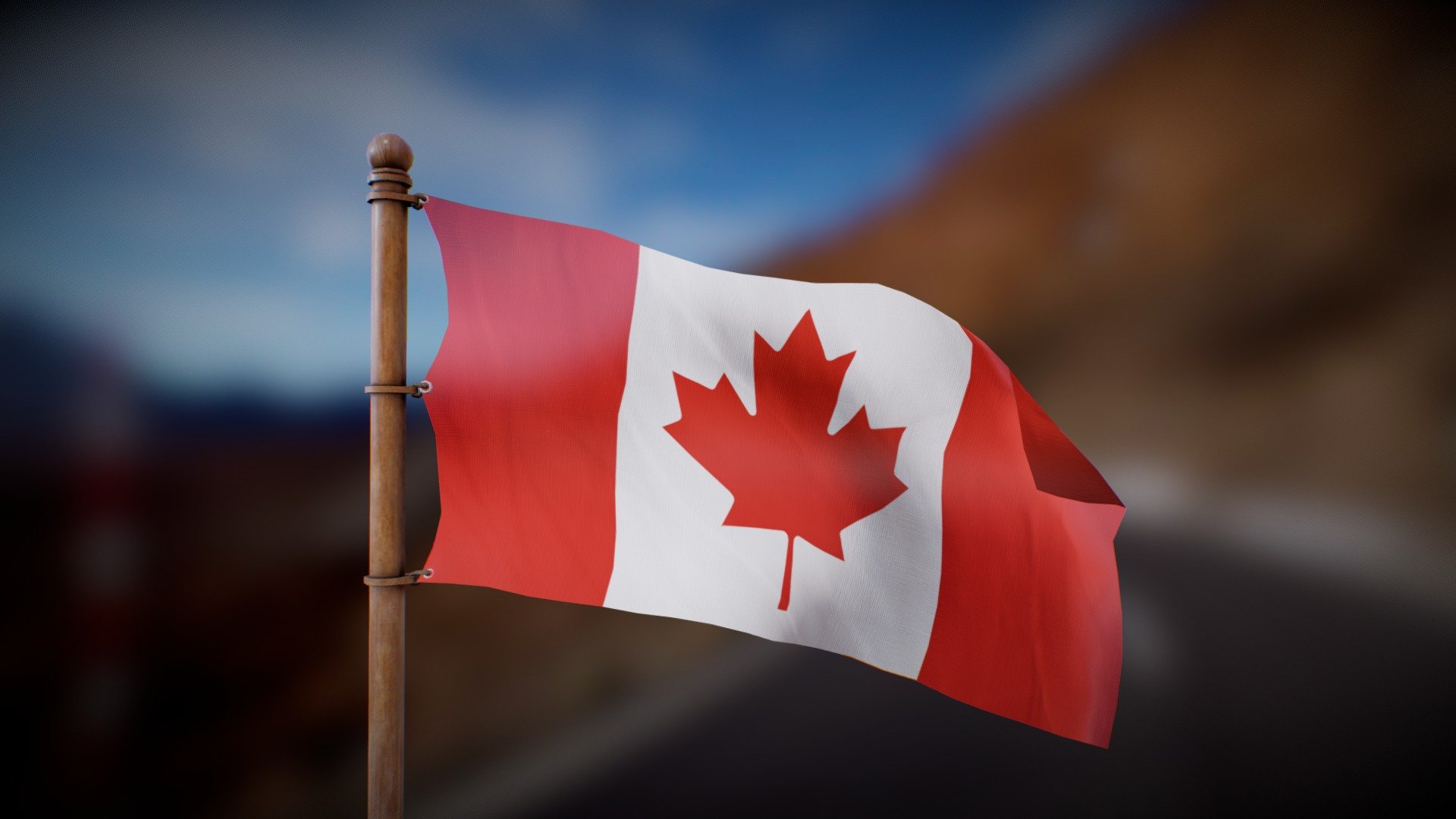 Flag waving in the wind in a looped animation

Joint Animation, perfect for any purpose
4K PBR textures

Feel free to DM me for anu question of custom requests :) - Canada Flag - Wind Animated Loop - Buy Royalty Free 3D model by Deftroy 3d model