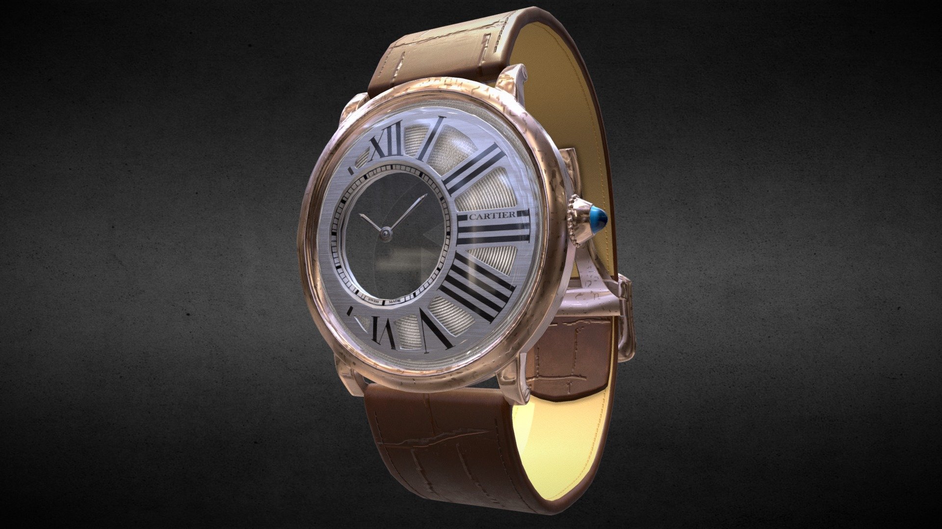 Awesome stainless steel Rotonde Mysterious Hours Mechanical Watch․
Use for Unreal Engine 4 and Unity3D. Try in augmented reality in the AR-Watches app. 
Links to the app: Android, iOS

Currently available for download in FBX format.

3D model developed by AR-Watches

Disclaimer: We do not own the design of the watch, we only made the 3D model 3d model