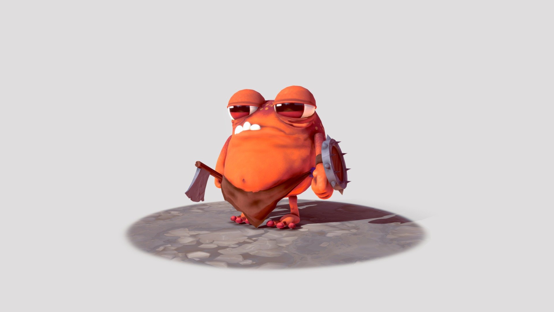 Created in Zbrush, Retopologized in Maya, Textured in Substance Painter

Concept inspired by Derrek Laufman - Battle Toad - 3D model by katie.mutton 3d model