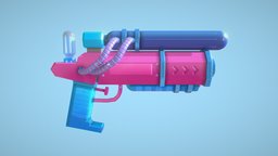 Water Gun prototype, water, watergun, low-poly-game-assets, firstpersonshooter, maya, game, substance-painter, gun