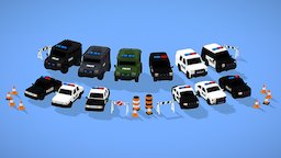 Low Poly Police Car Pack police, truck, cars, van, toony, swat, unityassetstore, unityasset, unity, cartoon, lowpoly