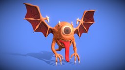 Character bird, games, bot, animals, ready, horrible, charactermodel, cartooncharacter, monster-cartoon, character, cartoon, game, pbr, low, poly, creature, animal, monster, characterdesign, fantasy, halloween, wing, legless