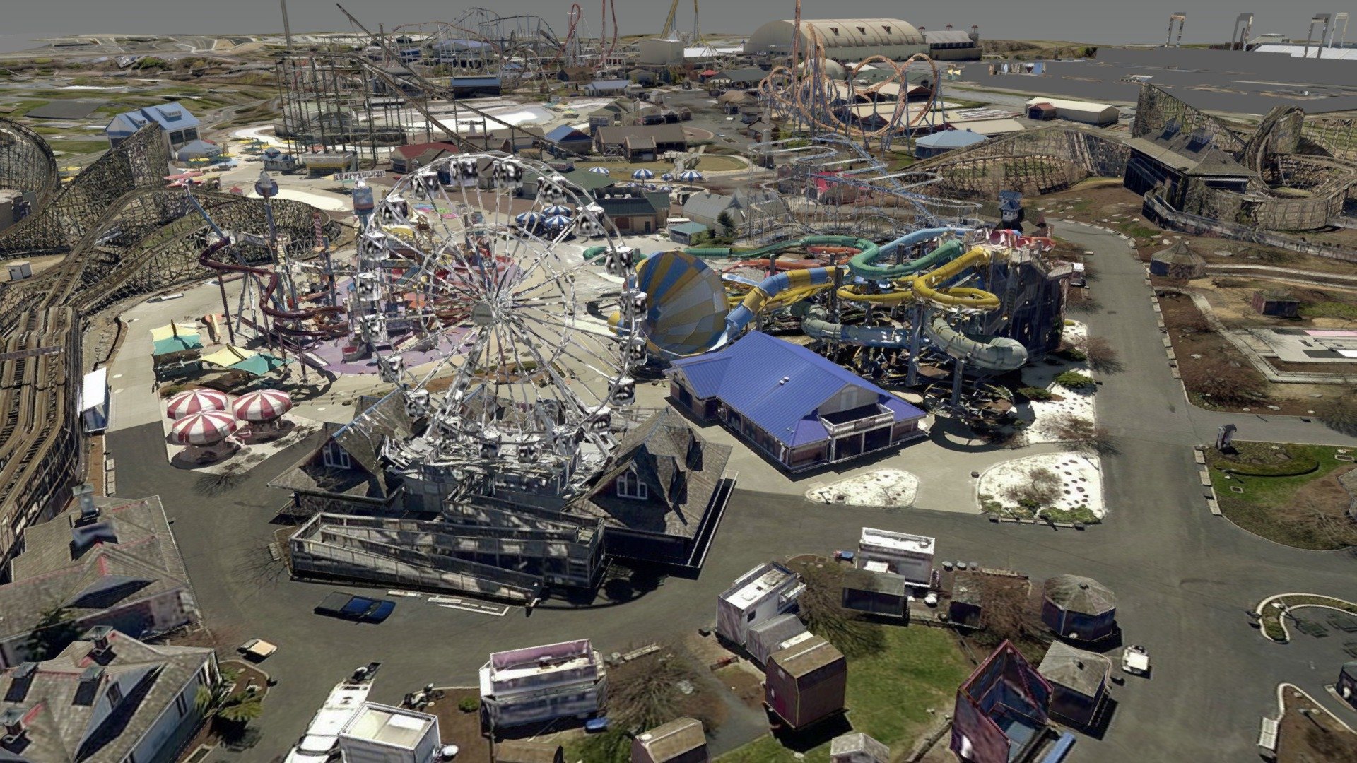 This is a photorealistic model of Hershey Park created by PLW Modelworks. 

PLW Modelworks is a provider of 3D city data for use in an array of industries including gaming, entertainment, GIS, simulation, and architecture 3d model